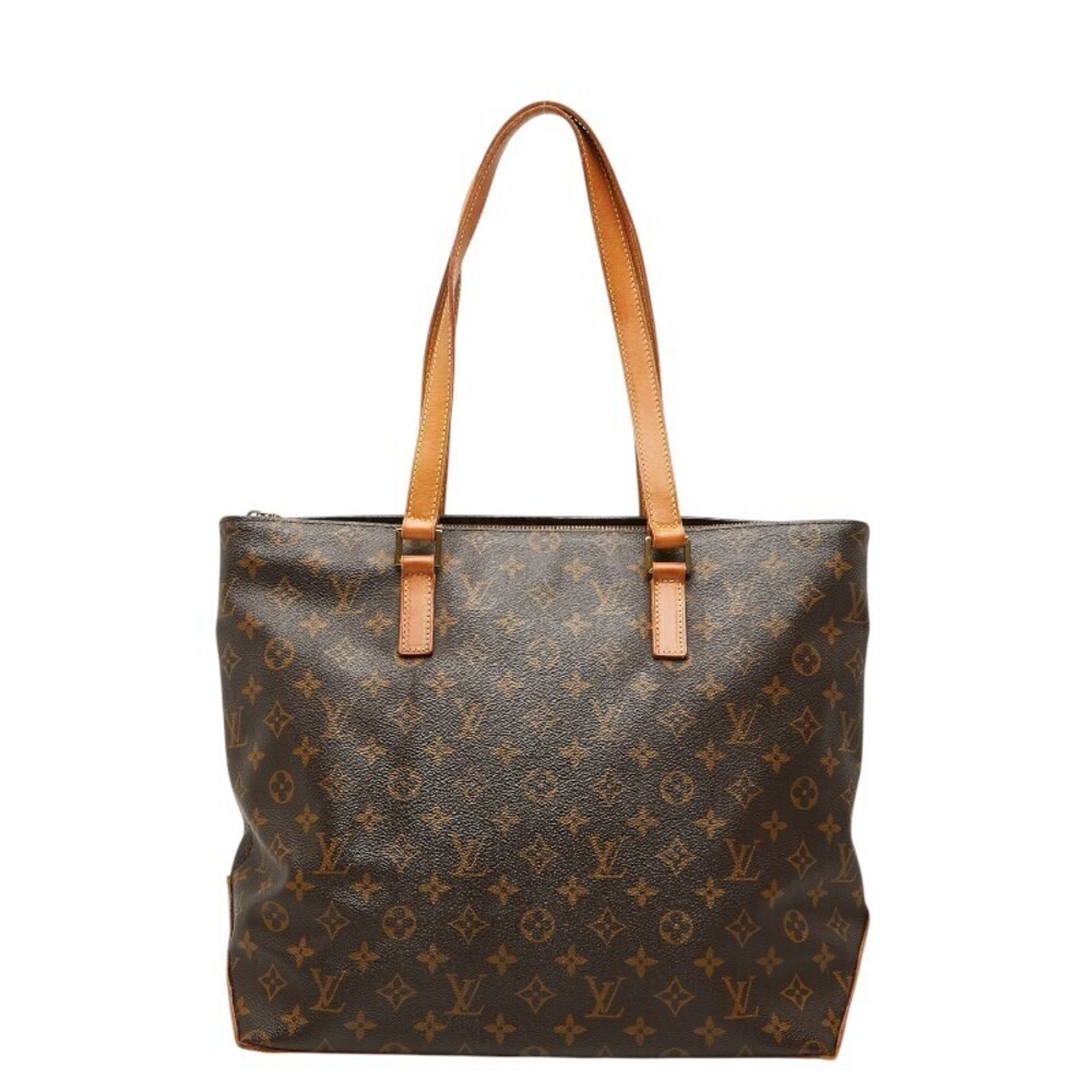 Louis Vuitton Monogram Cabas Mezzo Tote Bag Shoulder Brown Leather
